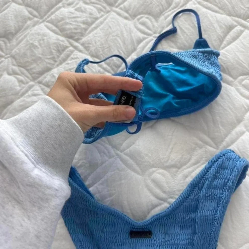 triangl swimwear blue ribbed